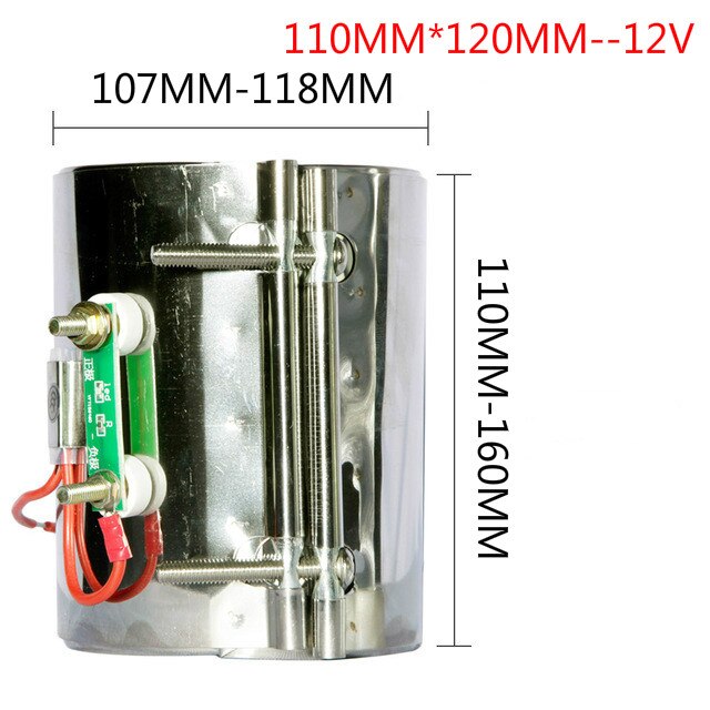 Fdik 12v elvarme ringvarmer til bil dieselpumpe oliefilter luft parkeringsvarmer webasto lastbil bus campingvogn båd: 110mm-120mm--12v