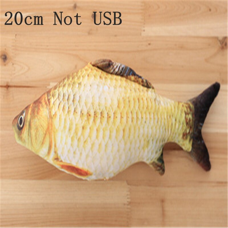 Pet Soft Electronic Fish Shape Cat Toy Electric USB Charging Simulation Fish Toys Funny Cat Chewing Playing Supplies Dropshiping: 20cm not usb