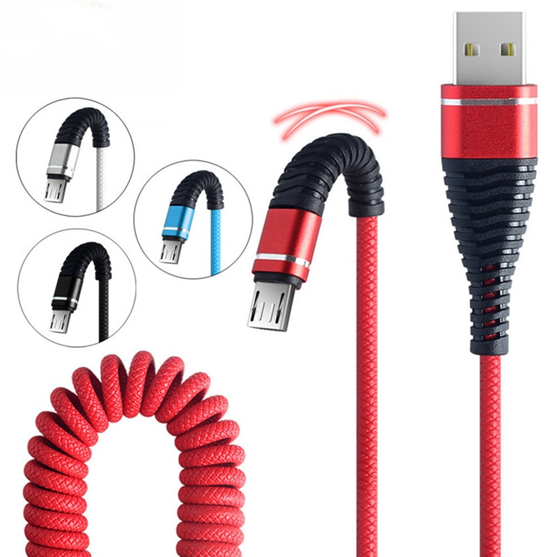 5V 2,4 EINE Frühling USB Ladekabel Tragbare Telefon Ladegerät Daten Sync Kabel Code für Samsung Xiaomi Huawei