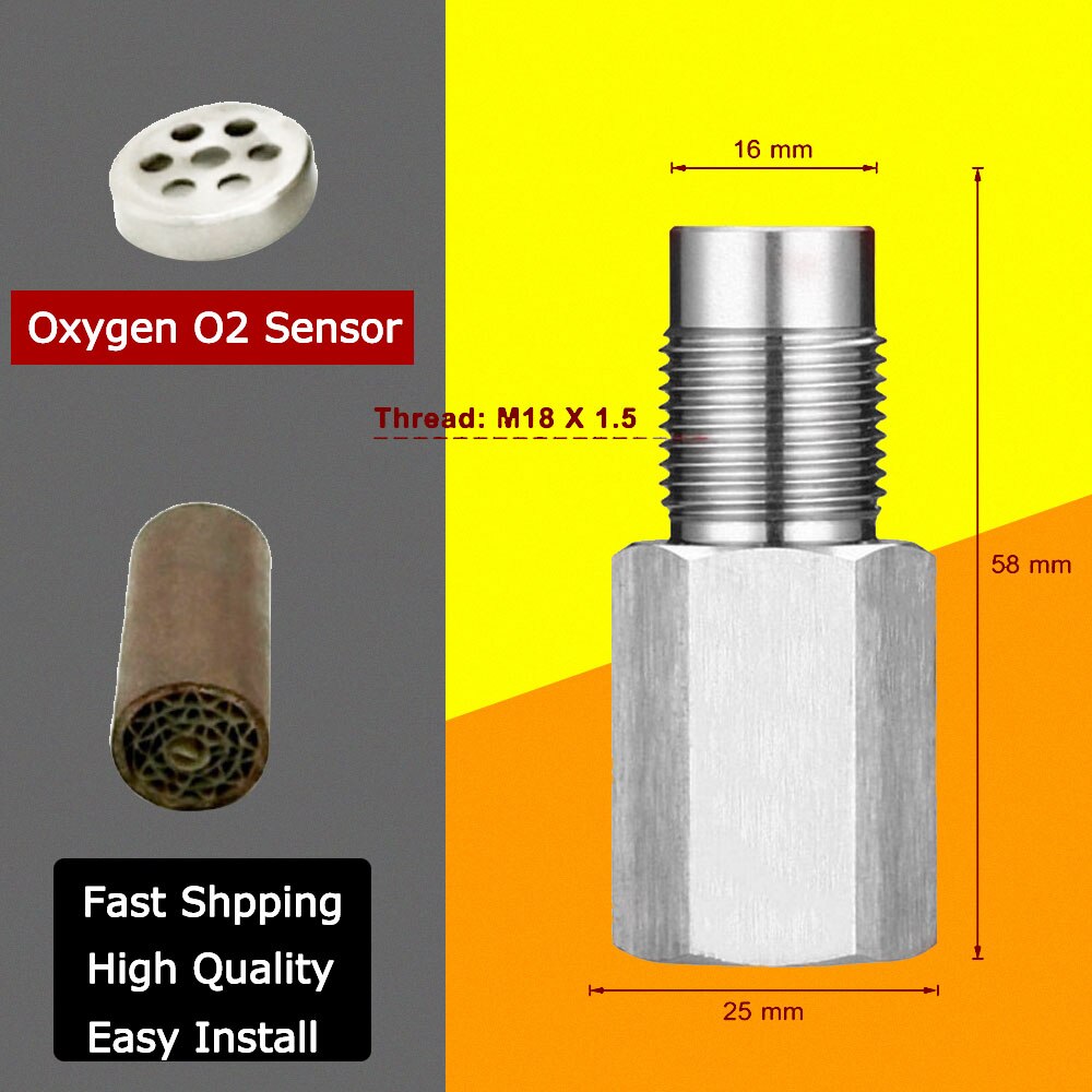 Oxygen O2 Sensor spacer Adapter Check Engine Light Oxygen sensor simulator Extender m18x1.5 catalytic converter CEL Eliminator