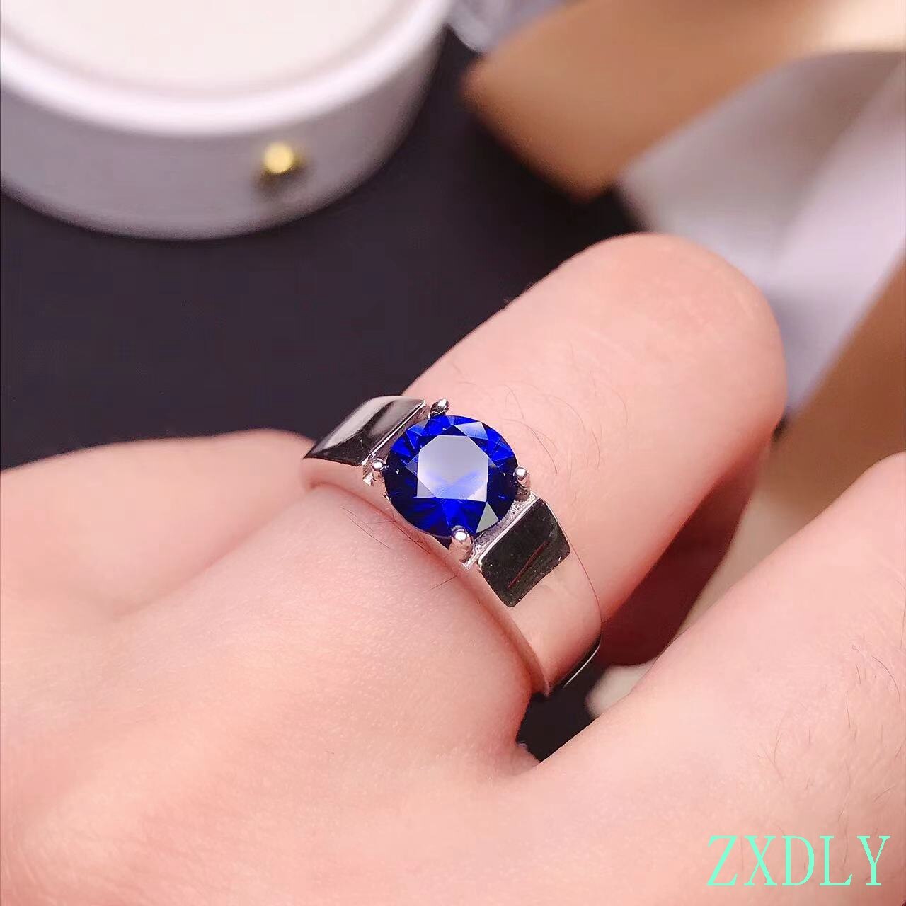 Anillo de zafiro Natural 2022 clásico para mujer y hombre, joyería de plata 925 auténtica, buen , sin signo, anillo de compromiso para boda