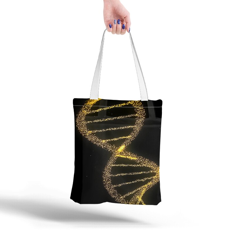 Lerret tote bag shopping reise kvinner øko gjenbrukbare skulder shopper vesker harajuku høy kapasitet shopping bolsa: Stil 6