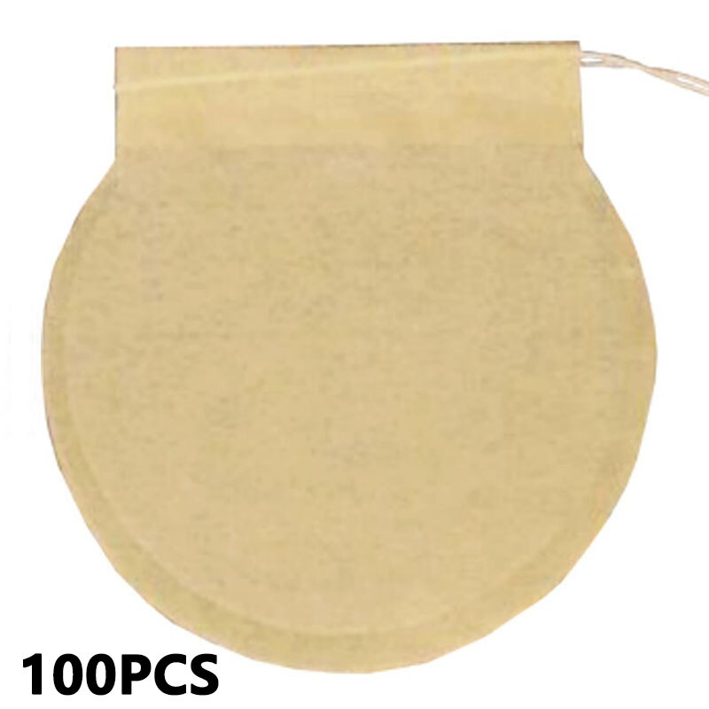 100 Pcs/Lot Disposable Tea Bags Empty Scented Tea Filter Bag With String Tie Heal Seal Paper Teabags For Herb Loose Tea Tools: yellow