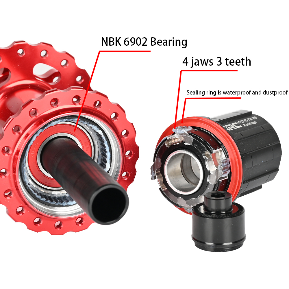 Nanlio Bicycle Hubs ARC 006 Mountain Bike Hub - NBK Bearing Aluminum Alloy Hub for 8-12 Speeds | Available in 32/28/36 Holes