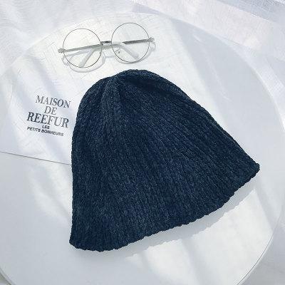 Chenille vissershoed herfst- en wintermuts koreaanse chic opvouwbare gebreide elastische emmerhoed hiphop: 5