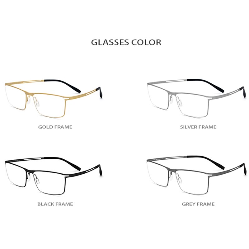 B Titanium Eyeglasses Frame Men Square Myopia Optical Frames Eye Glasses for Men Memory Light Korean Screwless Eyewear 1175