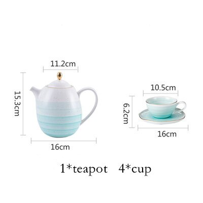 Service à thé en porcelaine d'os britannique, articles à boire en céramique, tasse à café avec théière à lait, ensemble de d'anniversaire et de noël