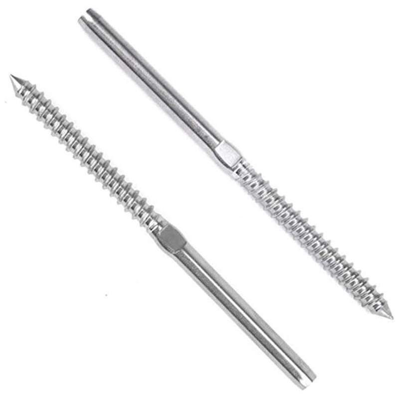 Paquet de 12 tire-fond de filetage gauche/droite pour poteau en bois de 1/8 pouces Kit de rampe de câble escalier pont poteau bricolage balustre