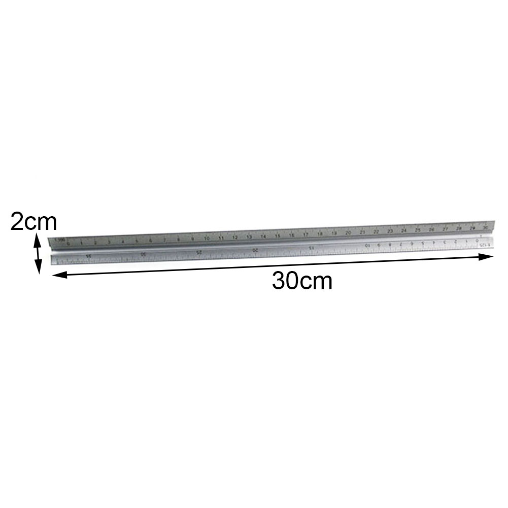 30cm Clear Ruler Accurate Triangle Scale Silver Engineer Architect Aluminum Alloy Technical
