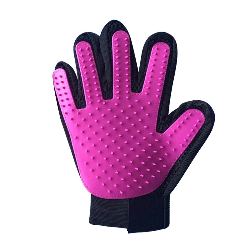 Guante de aseo para perros, gatos y mascotas, cepillo de baño, guantes de limpieza efectiva, depilación: Purple Right