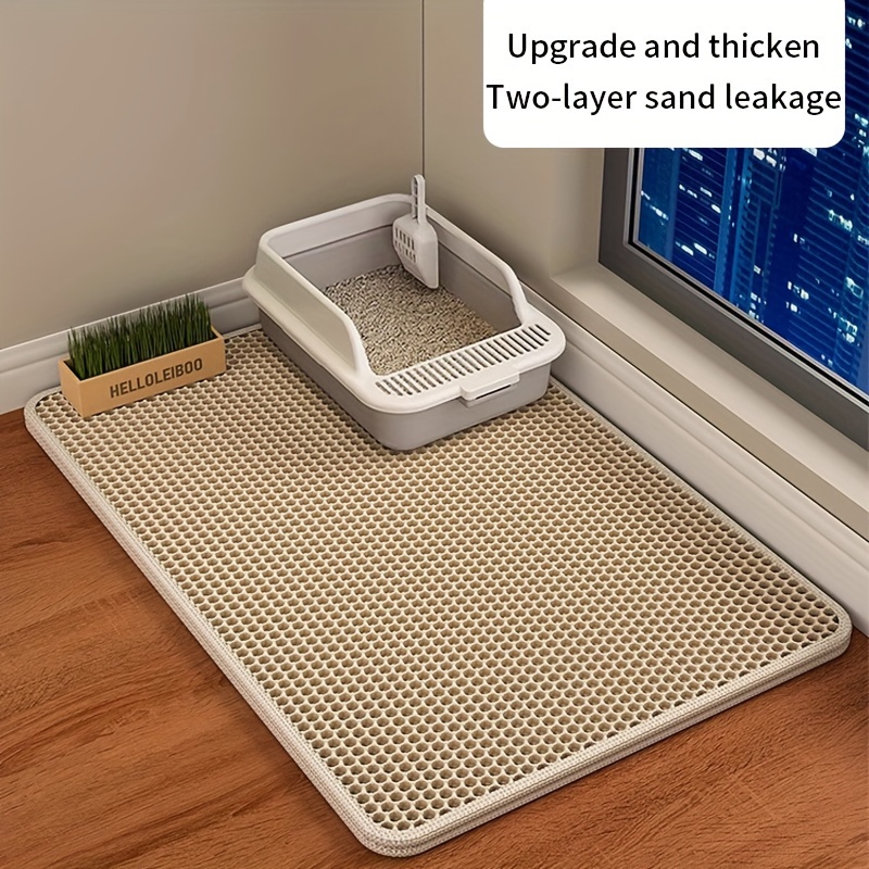 1Pc Large Size Cat Litter Mat-Advanced Honeycomb Double Layer ,Urine Waterproof,Easy Cleaning,Scatter Control,Stay Clean