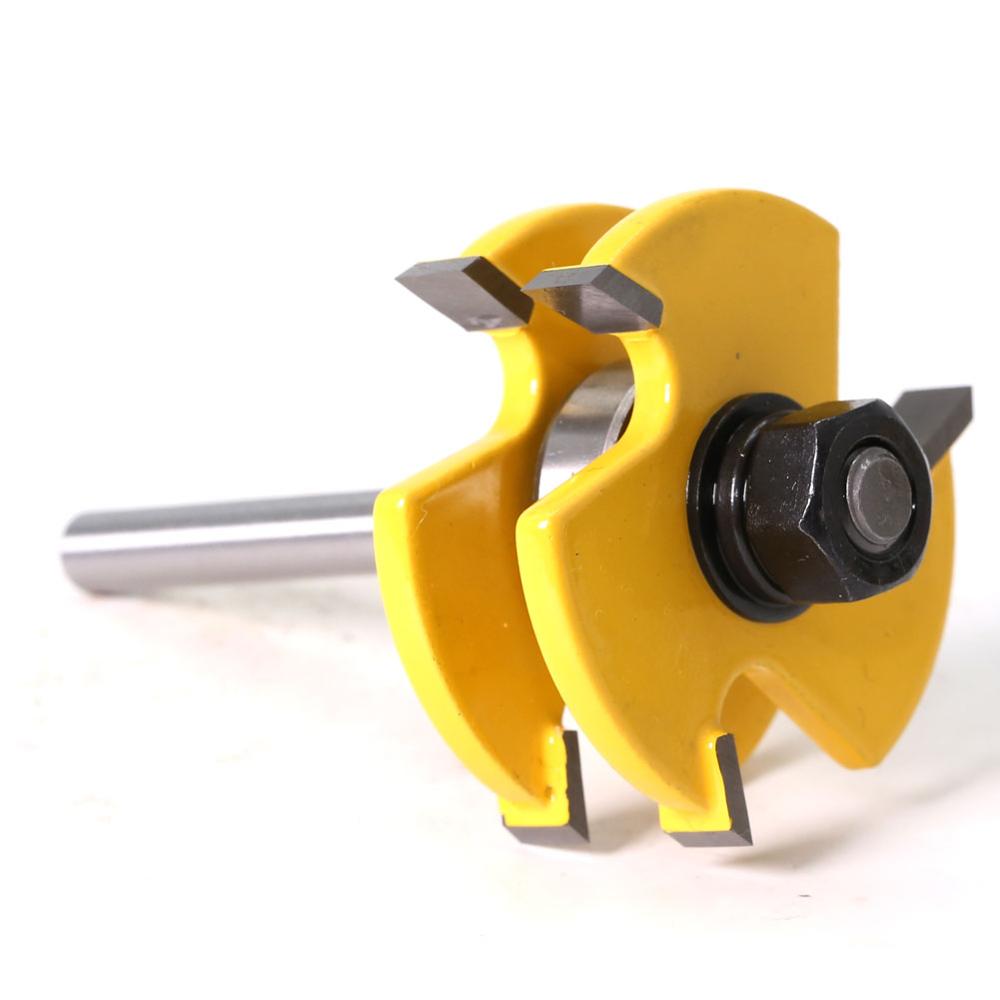 Tongue and Groove Router Bit Tool Set 1/4'' Shank With 45° Lock Miter Bit 1/4'' 6mm Shank - Solid Steel, Anti Kickback