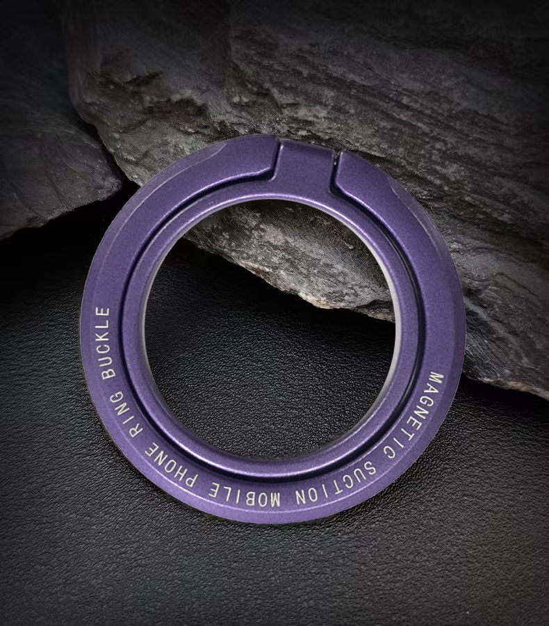 Magneettinen puhelimen sormuspidike magsafelle, , 360 ° pyörivä sormioteteline iphone 16/15/14/13/12 pro/pro max/plus -puhelimelle, utuinen musta: Violetti