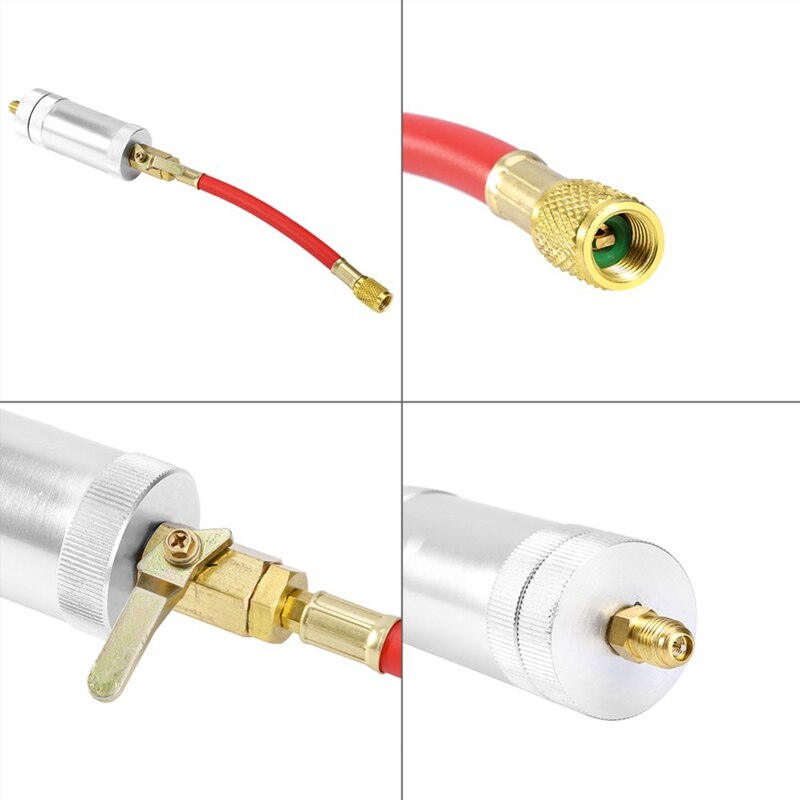 Car A/C Ac Oil And Dye Oz Injection Tool 1/4 Sae 134A 2 Ounce Oiler R134A R12 R22 Refrigeration Air Conditioning System Oil Fill