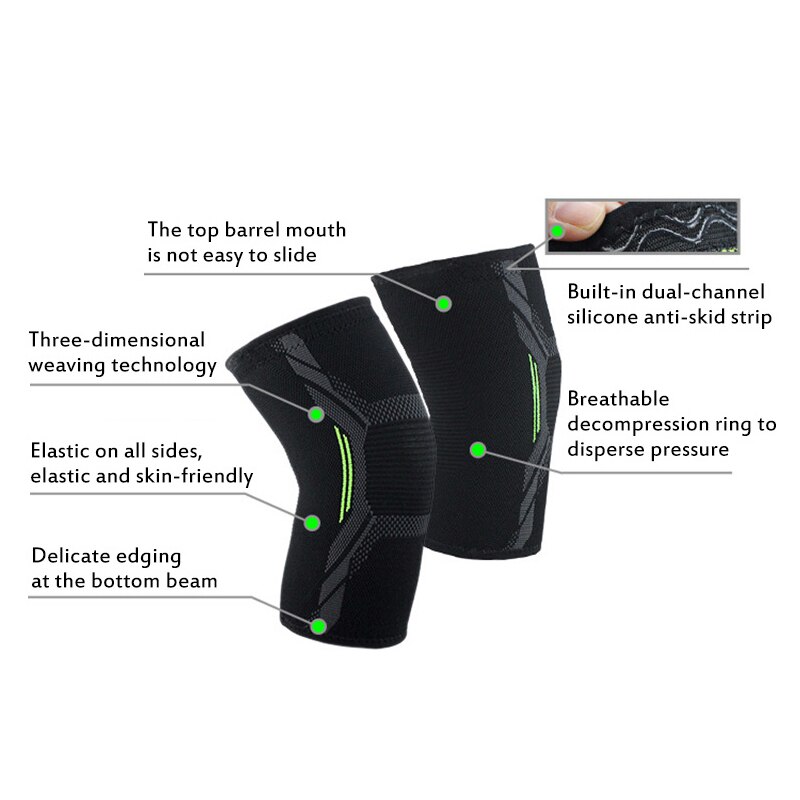 1pc Knee Pad Elastic Kneepads Nylon Kneepad Protective Gear Patella Brace Support Running Basketball Volleyball Sports Fitness