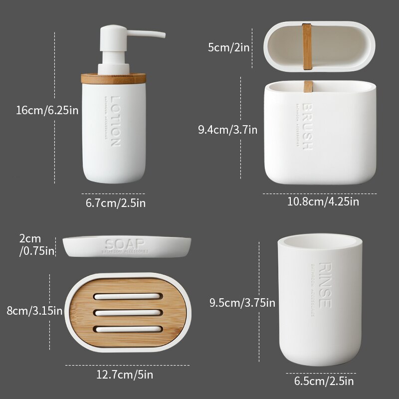 Ensemble d'accessoires de salle de bain 4 pièces, outils de lavage, porte-brosses à dents, porte-dentifrice, boîte distributrice de savon liquide, bouteille à pompe, ensemble de lavage