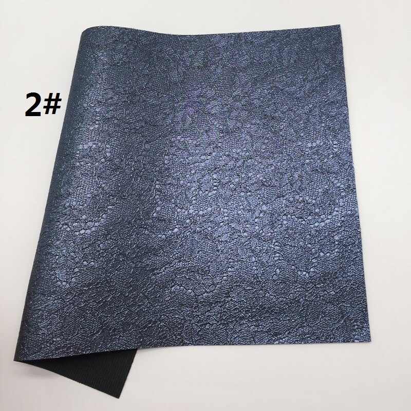 1PC 21X29CM Lace Embossed Faux Leather Fabric, Synthetic Leather Sheets, PU Leather For Making Bows LEOsyntheticoDIY T327A: 2