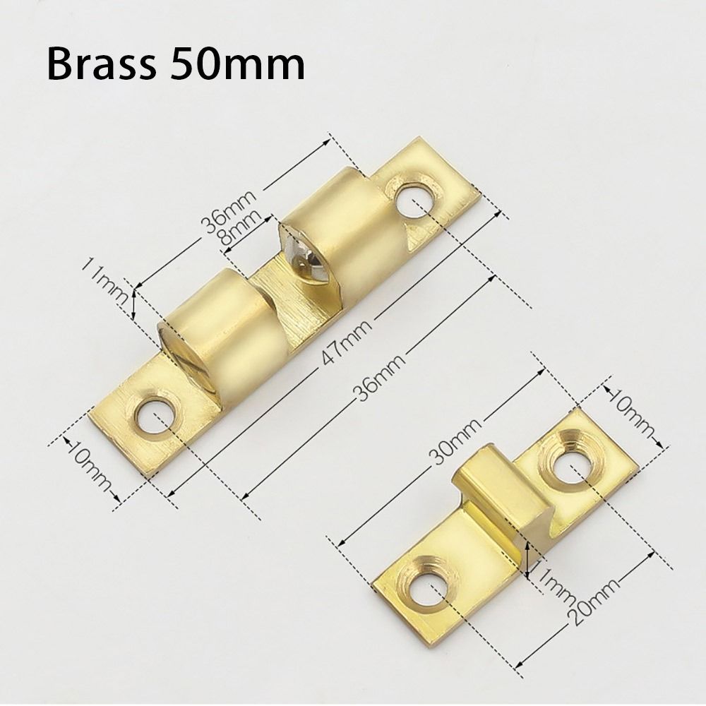 1 stk. dobbelt fjederstål kuglelås 40/50/60/70mm messing kobber dørfang dæmper buffer skab spænding lås dør kofanger