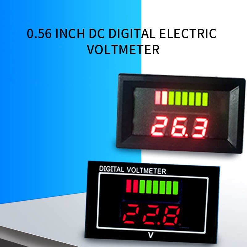 LCD Battery Capacity Monitor Gauge Meter 6V12V24V36V48V60V Battery Statu-s Indicator with 0.56in Display