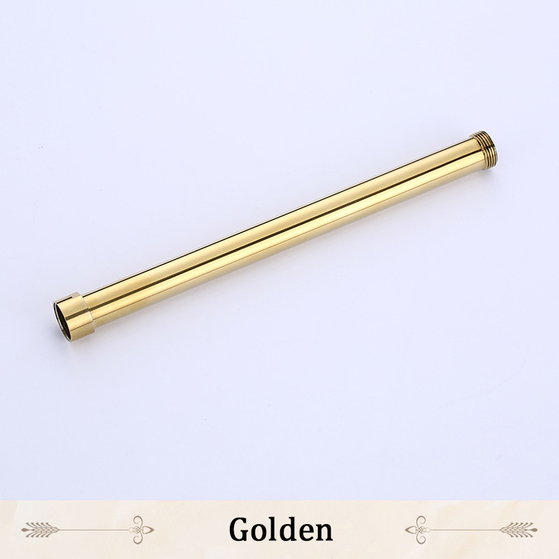 Dusch monteringsfästen 12 " 30 cm massiv mässing krom rund badrum dusch kran rörförlängning rör bar duschhållare arm: Guld-