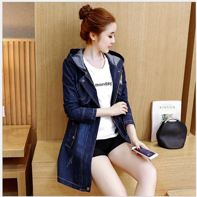 Chaqueta vaquera informal para mujer, abrigo cortavientos de manga larga con capucha, chaqueta de primavera, ropa de mujer, tops, abrigo ajustado de otoño  r292