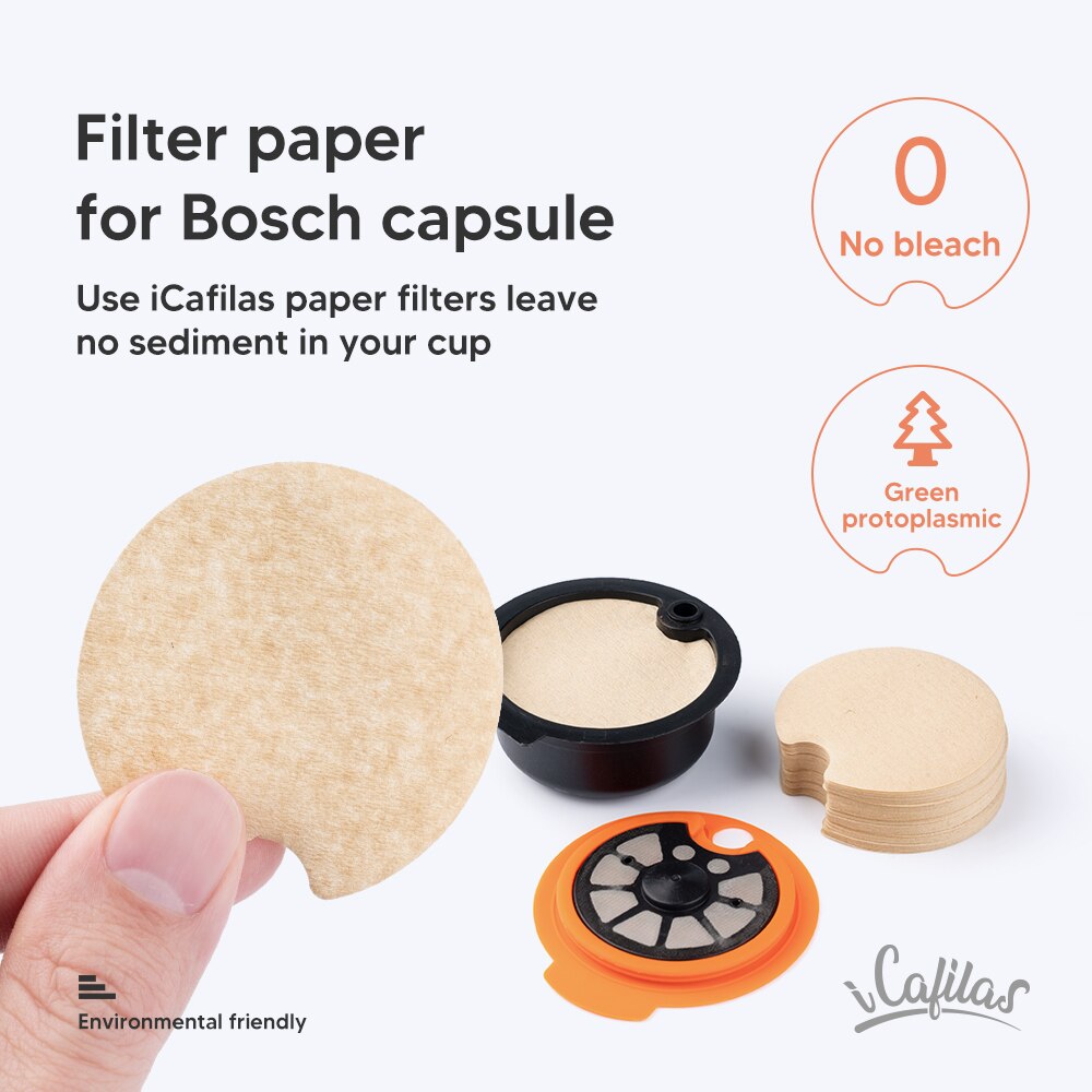 Filtro de café de papel desechable, 100 Uds., para cápsula de café Tassimo reutilizable, protege el bloque, mantiene la cápsula para limpieza