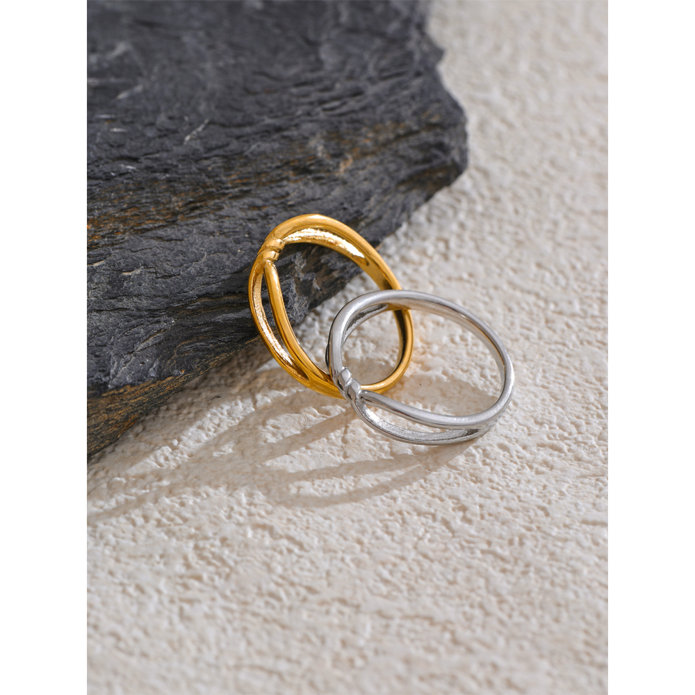 Yhpup-Anillo minimalista de acero inoxidable para mujer, sortija fina geométrica de Metal, joyería resistente al agua,