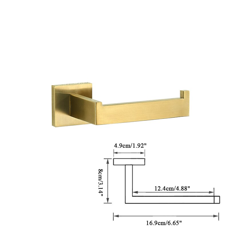 Set di accessori per il bagno in oro spazzolato appendiabiti portasciugamani portasciugamani Bar scaffale porta carta velina accessori per il bagno: Single Paper Holder