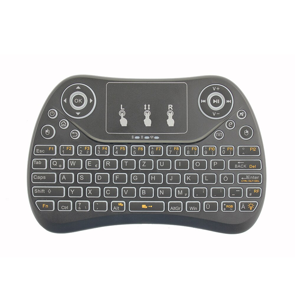 Bluetooth Colorful Backlight German Version T2C Mini Wireless Keyboard USB Port-Connection Computer Television