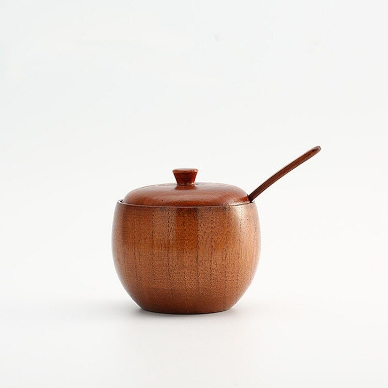 Holz Gewürz Glas Löffel retro Stil Gewürz Dosen Salz Lagerung Container würzen & Pfeffer Schüttler Küche Werkzeug: 03