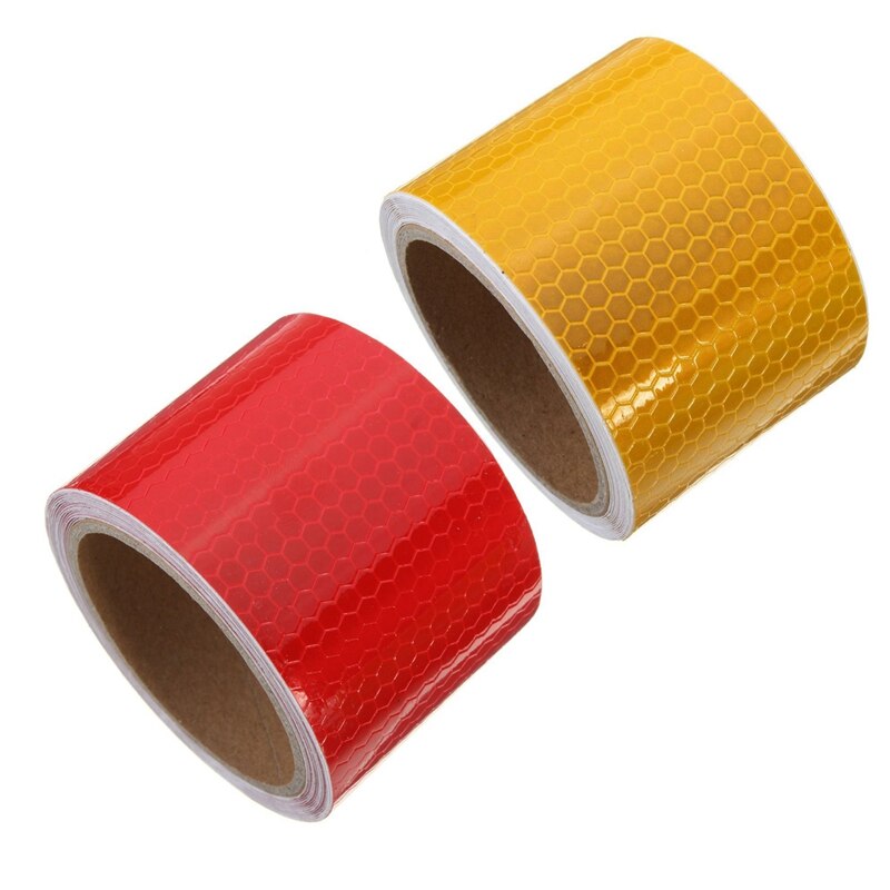 2Pcs 5Cm X 3 Meter Tape Warning Tape Reflector Tape Security Tape - Orange &amp; Red