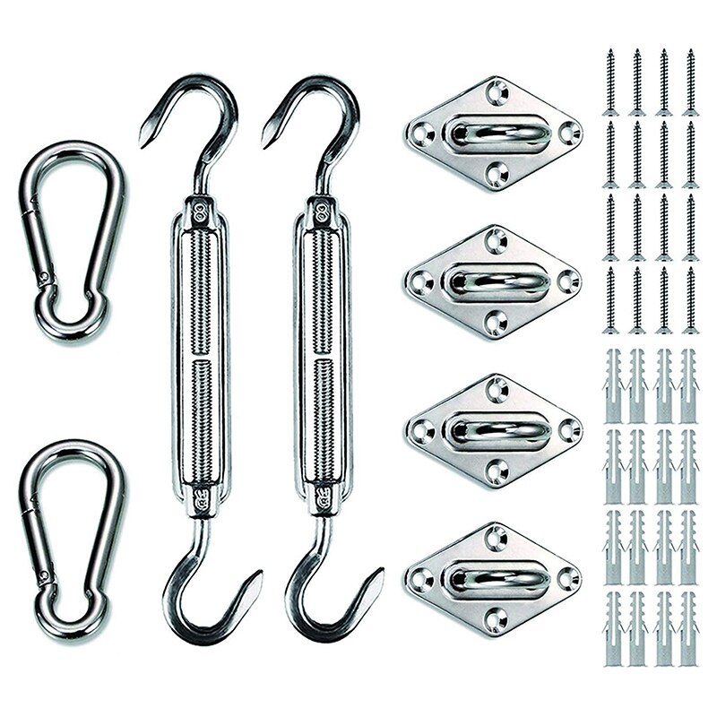 Shade Sail Hardware Kit Is Suitable for Rectangular Heavy-Duty Shade Sail for Terrace Garden Lawn Terrace