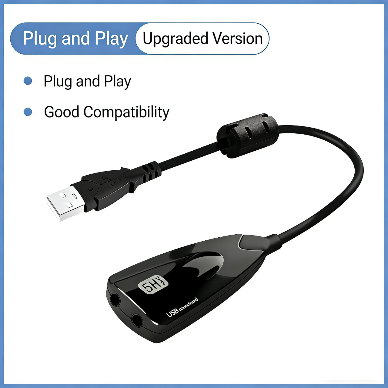 5hv2 estéreo 7.1 canais com cabo placa de som placa de som usb jogos de computador dedicado placa de som externa high-end