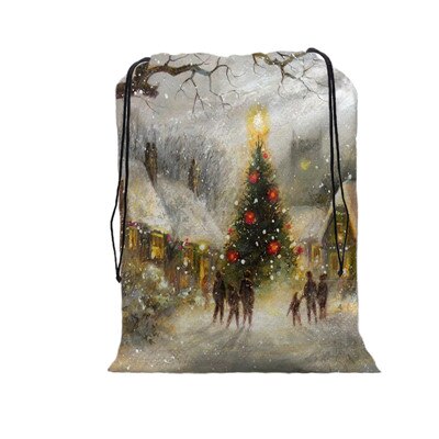 De zak vrolijke kerst print tas kerst trekkoord tassen dames multi-stijl reisrugzak wolesale: 13