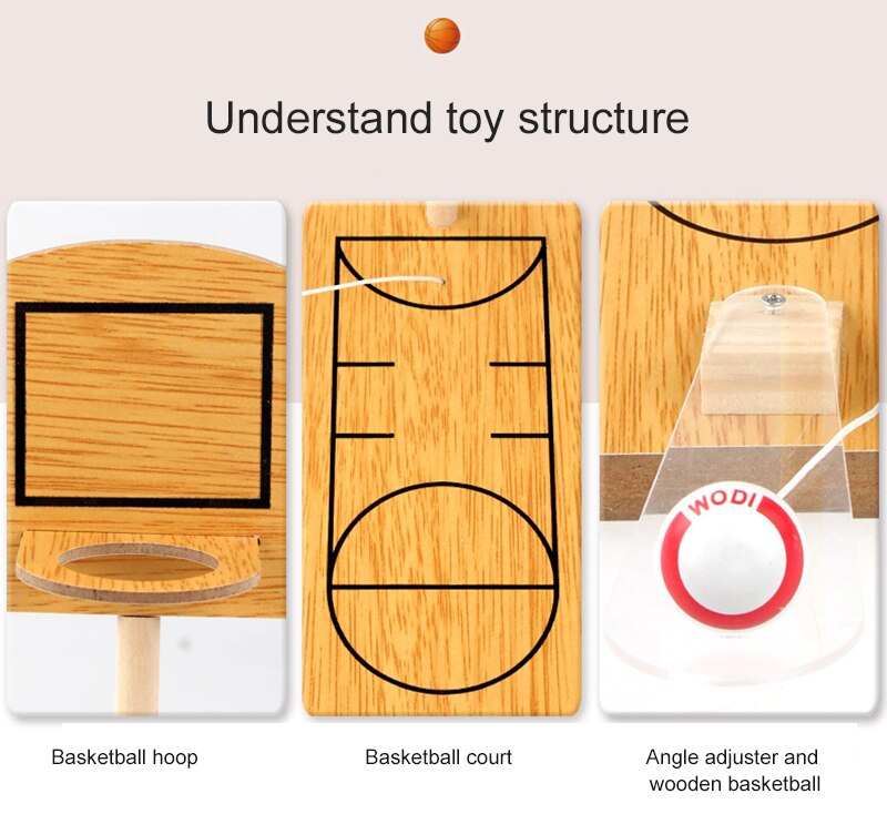 Wooden mini table bowling basketball toys parent child adult decompression board game