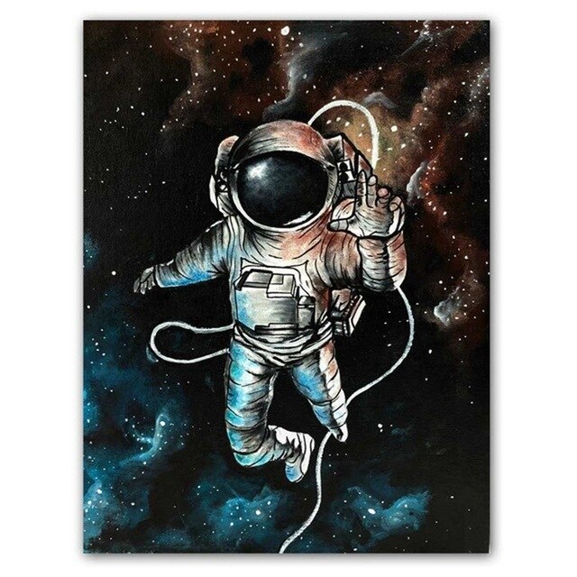 Cartoon Ruimte Astronaut Universe Planeet Exploratie Poster Home Decor Schilderen Wall Art Foto Kraftpapier Poster Muursticker