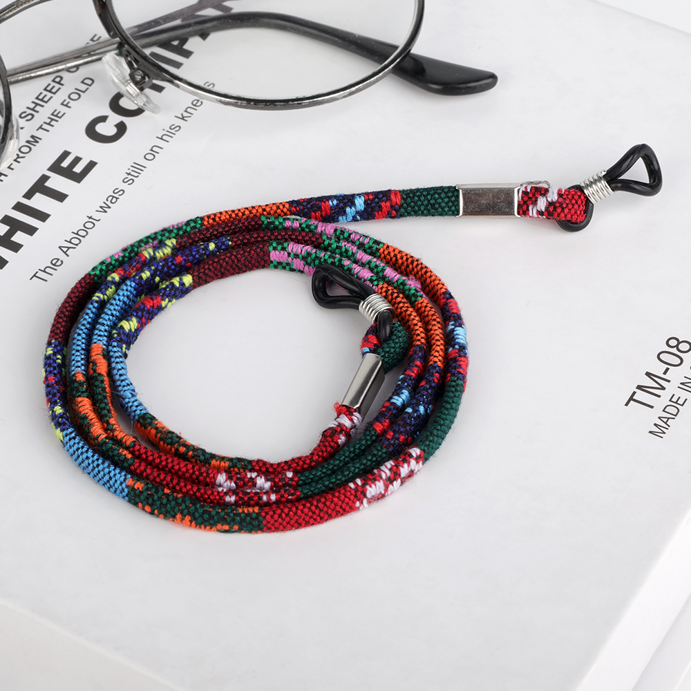 Bohemia Cotton Sunglasses Strap Eyeglass Chain Reading Glasses Chain String Holder Mask Neck Cord Eyewear Spectacles Necklaces: GRAY