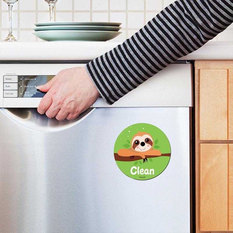 Grappig Waterdichte Niet Scratch Schoon Vuile Leuke Cartoon Vaatwasser Magneet Teken Omkeerbare Indicator Dubbelzijdig Flip Home Keuken