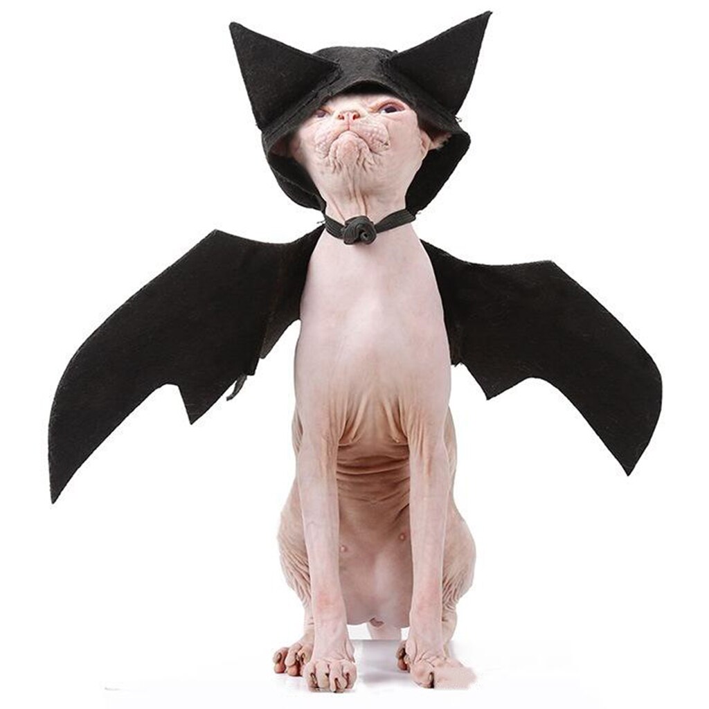 Halloween Pet Dog Cats Black Devil Wings Costume Cute Fancy Dress Mystery