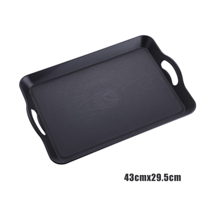 Bandeja Rectangular de plástico para servir, bandejas para servir alimentos, antideslizantes, resistentes a los arañazos