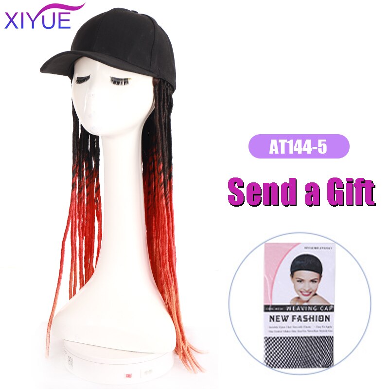 Long Synthetic Baseball Cap Hair Wig Natural Black Cap Hair Extensions Natural Wave Wigs Naturally Connect Hat Wig Adjustable: WT278