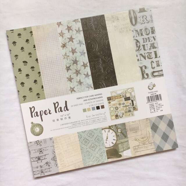 Pack Papier Scrapbooking - 25.5cm - 26 Feuilles - Fleurs Papillon Fond - DIY Motifs Créatifs: 009