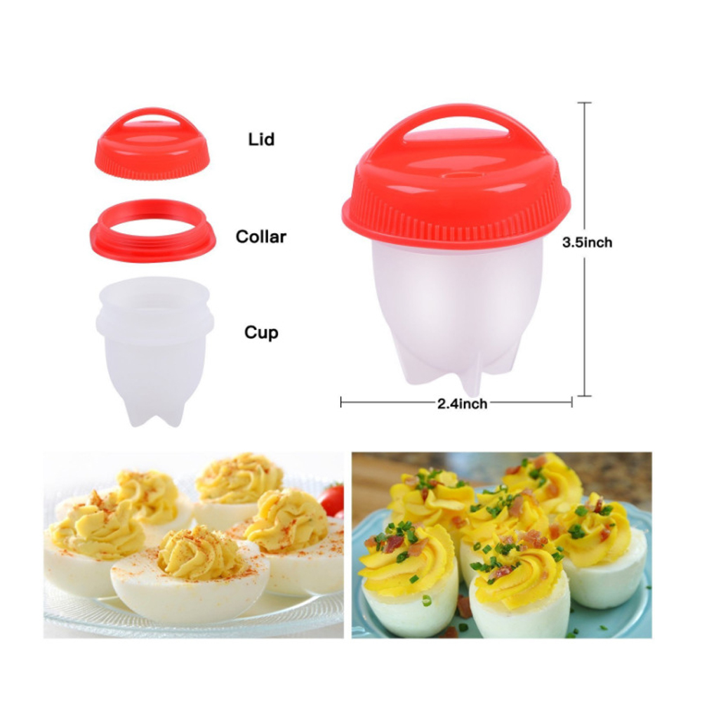Cuiseur à œufs antiadhésif en Silicone, 3/6 pièces, chaudière à œufs, paquet d'œufs durs, moule, tasses pour le petit déjeuner, outils de cuisine