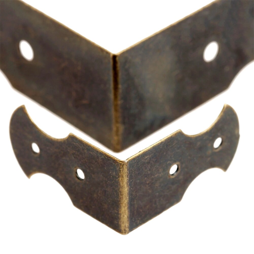 12pc Antique Bronze 90 Degree Fixed Angle Bracket Hardware Furniture Connector Iron L Shaped Connector 90degree Connecting Brace