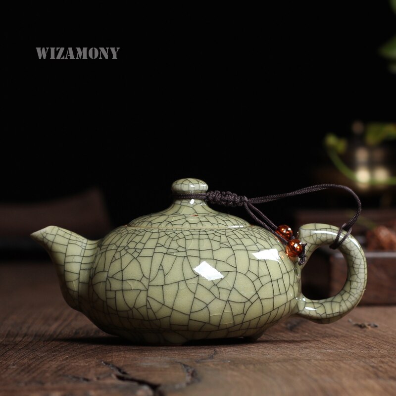 170ml Crackle Glaze Brother Kiln Longquan Celadon Exquisite Teapot Zisha Ceramics Arts yixing Clay Antique Porcelain Tea set