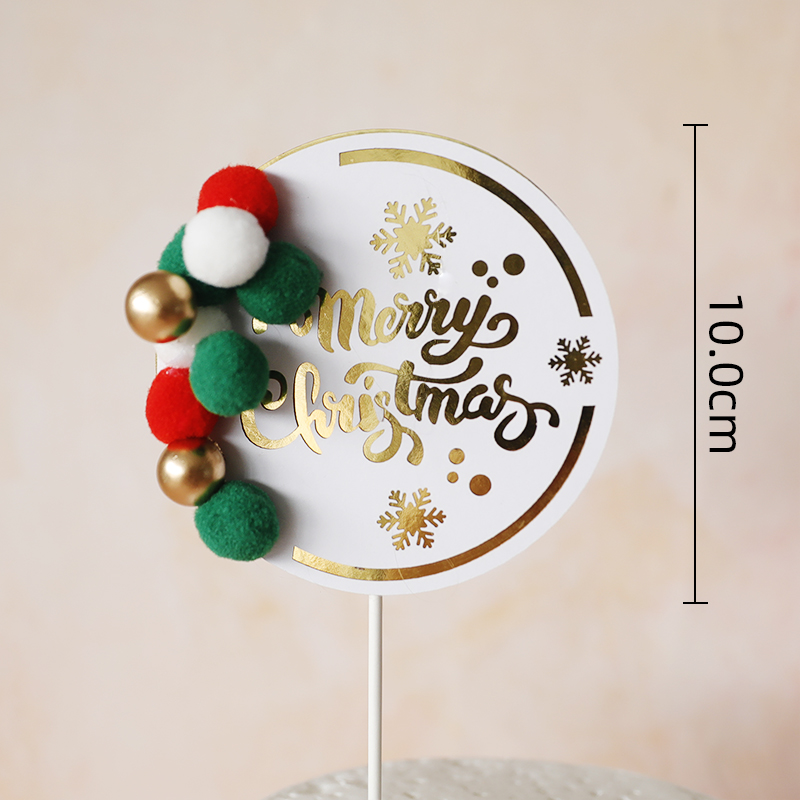 Merry Christmas Cake Topper Elk Antler Pine Cone Branch Garland Pine Tree Year Baking Cake Decoration Christmas Wreaths