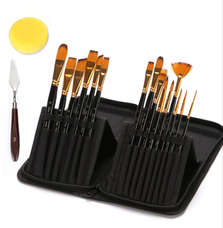 15 Brushes Artist Paint By Numbers Oil Brushes Set Art Picture Pens Drawing Suit for Acrylic Oil Painting Accessories Tools