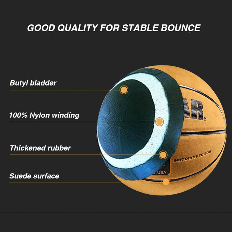 Soft Microfiber Basketball Size 7 Wear-Resistant Anti-Slip Waterproof Outdoor & Indoor Basketball Ball #7