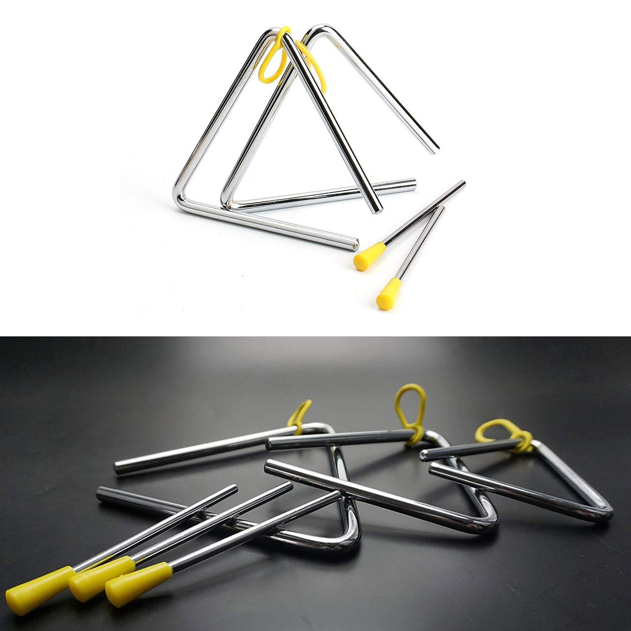 8" Musical Triangle Hand Percussion Instrument With Striker for Children Music Enlightenment