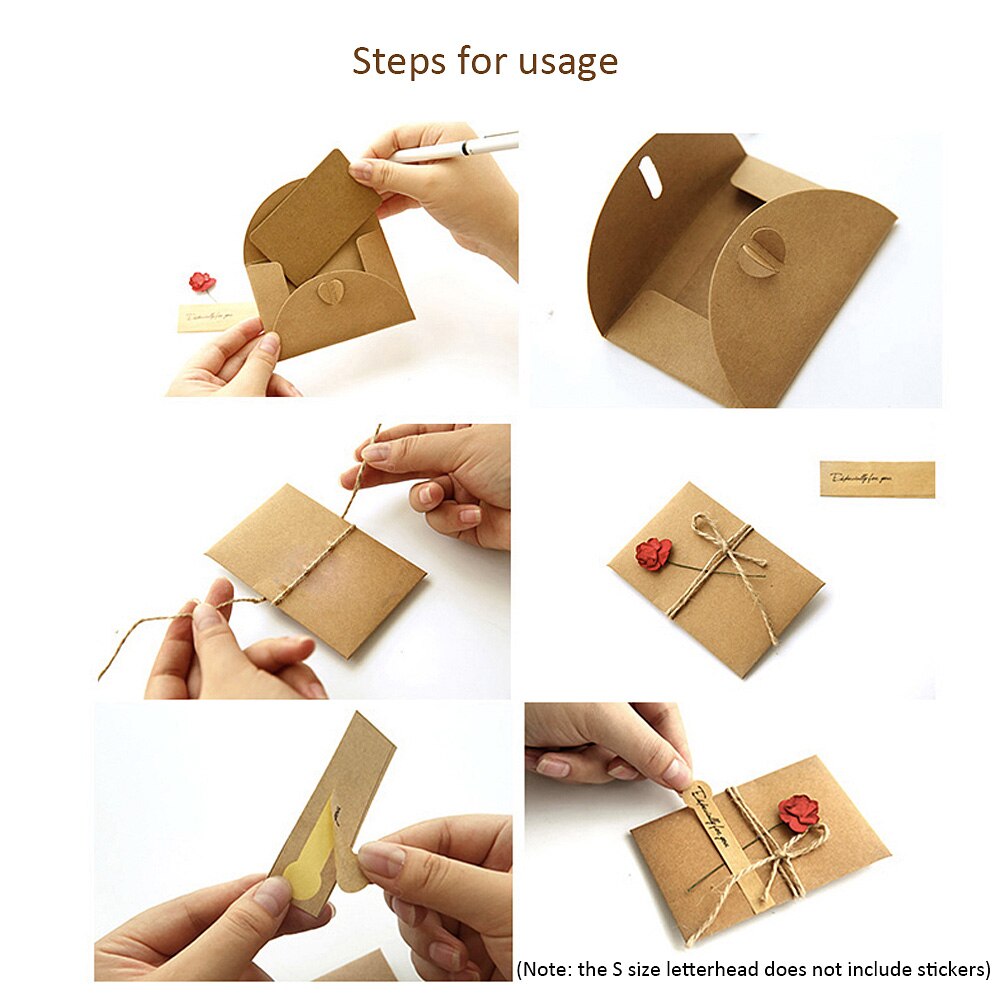 Papieren Kaart Vintage Verjaardag Bruiloft DIY Kraft Bloem papier De vintage tags 1 x Papieren Kaart (met Envelop)